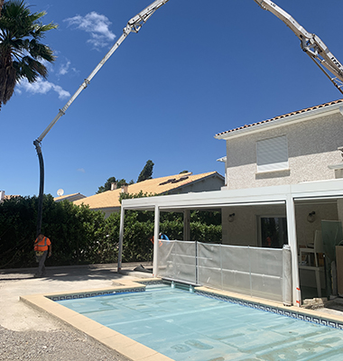 A Béziers, réalisation d'un béton coloré