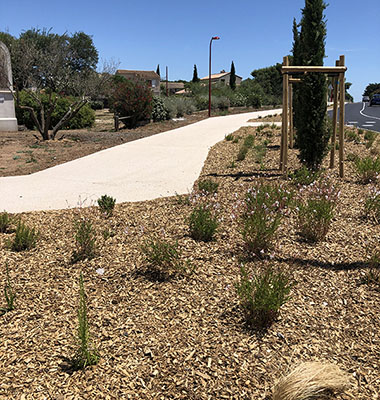 Réalisation d'un béton désactivé à Sauvian dans l'Hérault