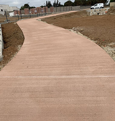 A Béziers, réalisation d'un béton coloré