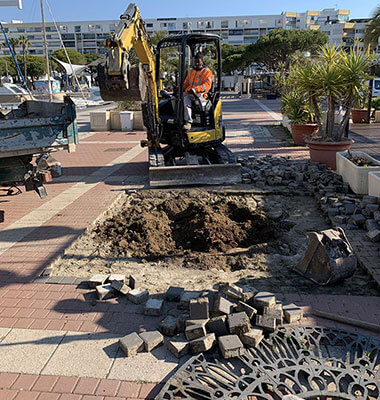 Réalisation à Carnon dans l'Hérault d'un pavé